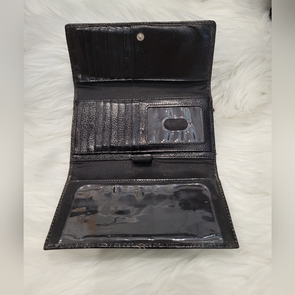 Fossil Black Leather Wallet with Zip and Snap Closure - Picture 6 of 7